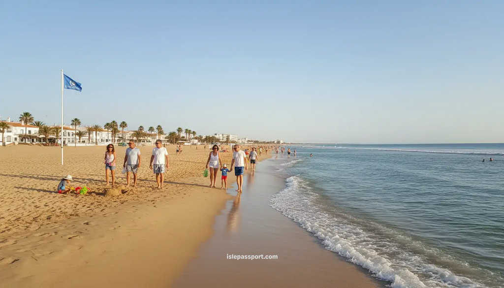 La Barrosa wide sandy beach in Chiclana