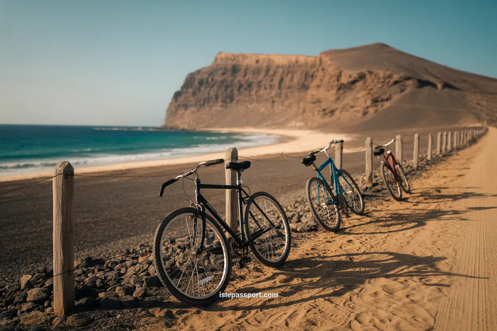 La Graciosa’s empty volcanic beach and sand tracks with no cars.