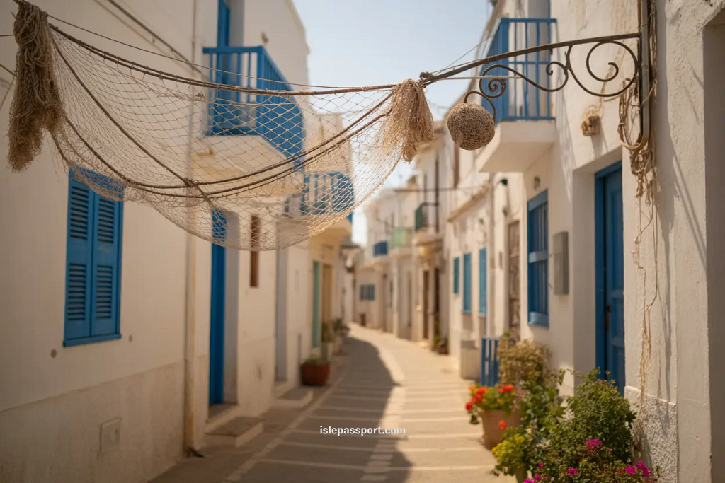 Tabarca’s peaceful whitewashed village street.