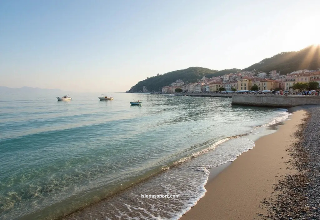 Sestri Levante’s Bay of Silence with calm water and pastel buildings