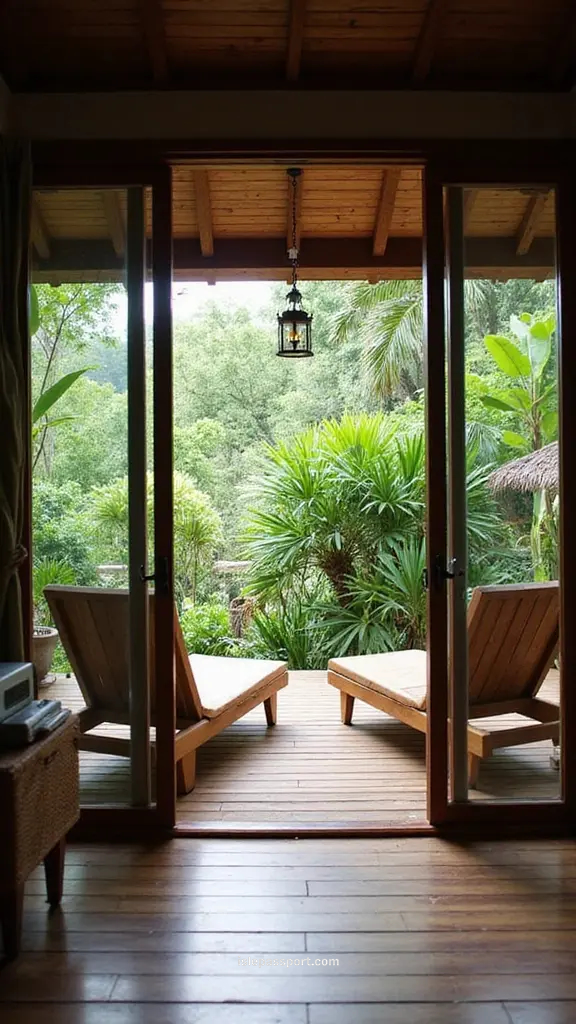 Tropical Airbnb patio in Koh Tao ideal for cheap tropical getaways