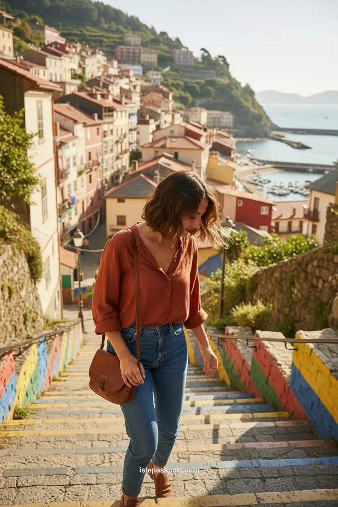 Colorful hillside fishing village of Cudillero in Asturias overlooking the small harbor
