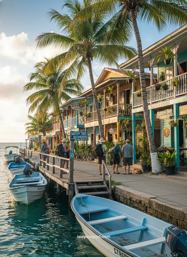 Colorful Caribbean street in Bocas del Toro during an affordable tropical getaway