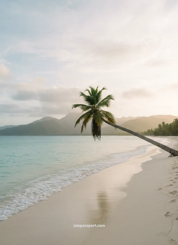 White-sand beach with turquoise waves in Samaná, perfect for a peaceful tropical escape