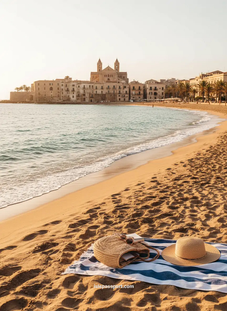 Cefalù beach and old town on the Sicilian coast – best coastal towns Italy to live