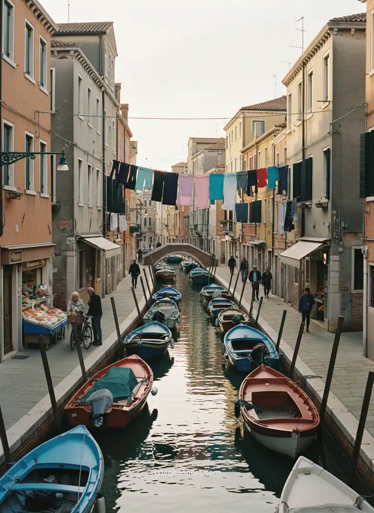 Canals, boats, and locals in Chioggia, a coastal town near Venice