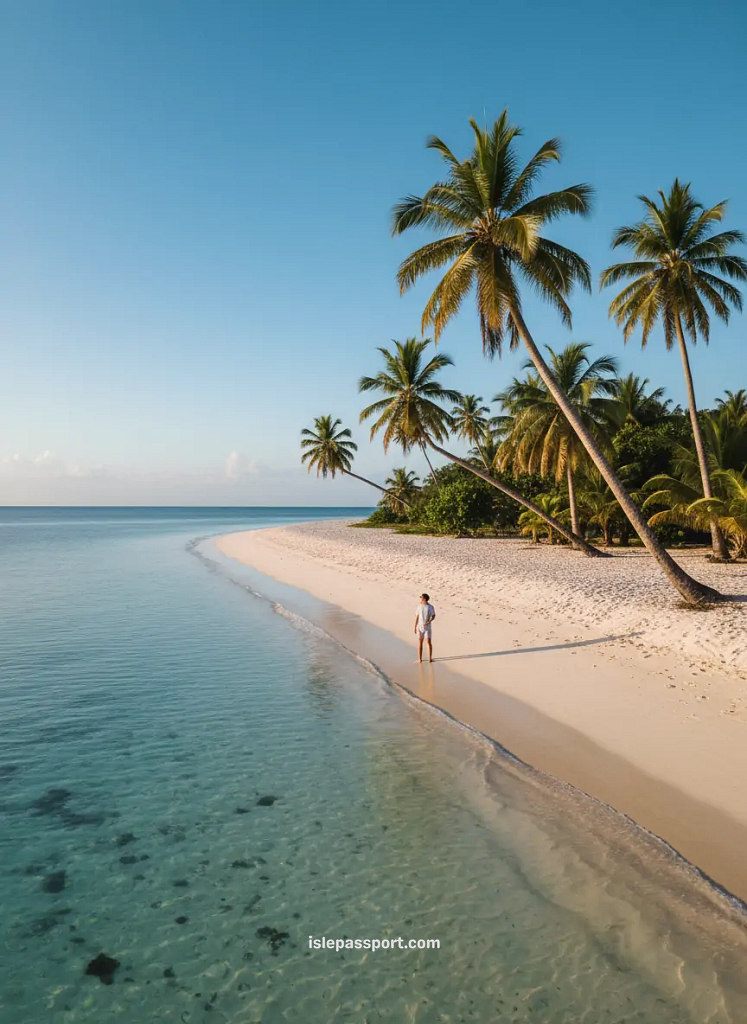 Empty white sand beach in Ha’apai showing quiet remote island hopping destinations