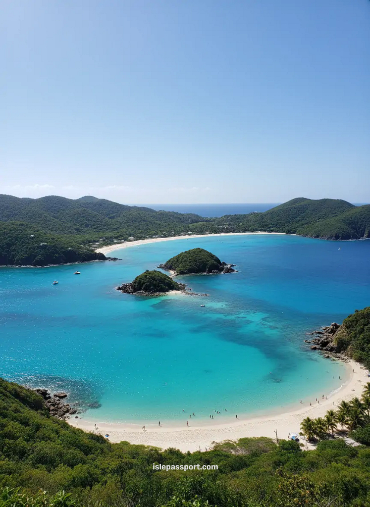 Trunk Bay overlook on St. John showcasing classic USVI island hopping destinations