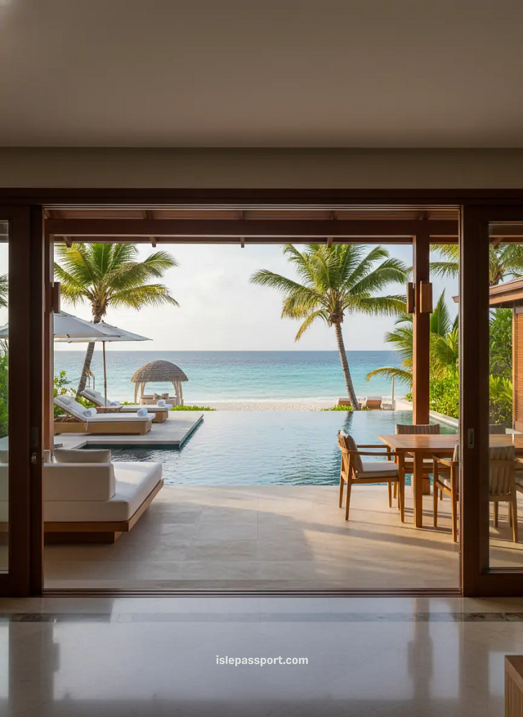 Luxury villa in Seychelles with infinity pool overlooking the ocean