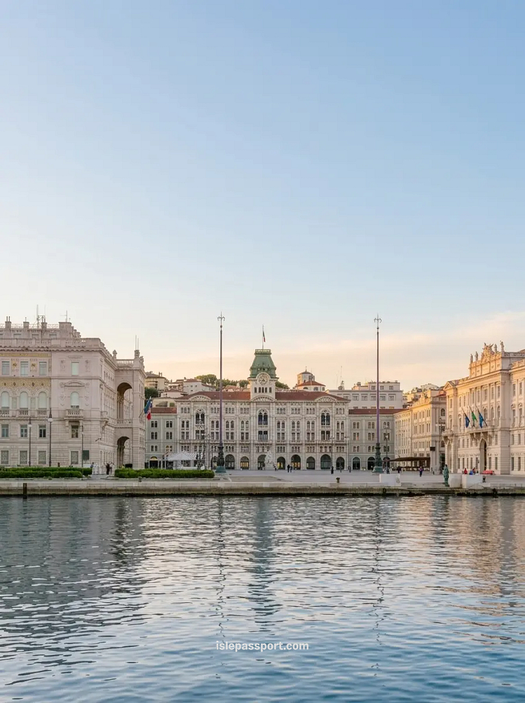 Piazza Unità d'Italia in Trieste opening onto the Adriatic Sea
