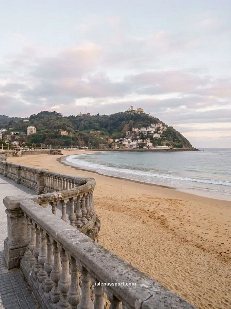 La Concha beach and promenade in San Sebastián, compact seaside city