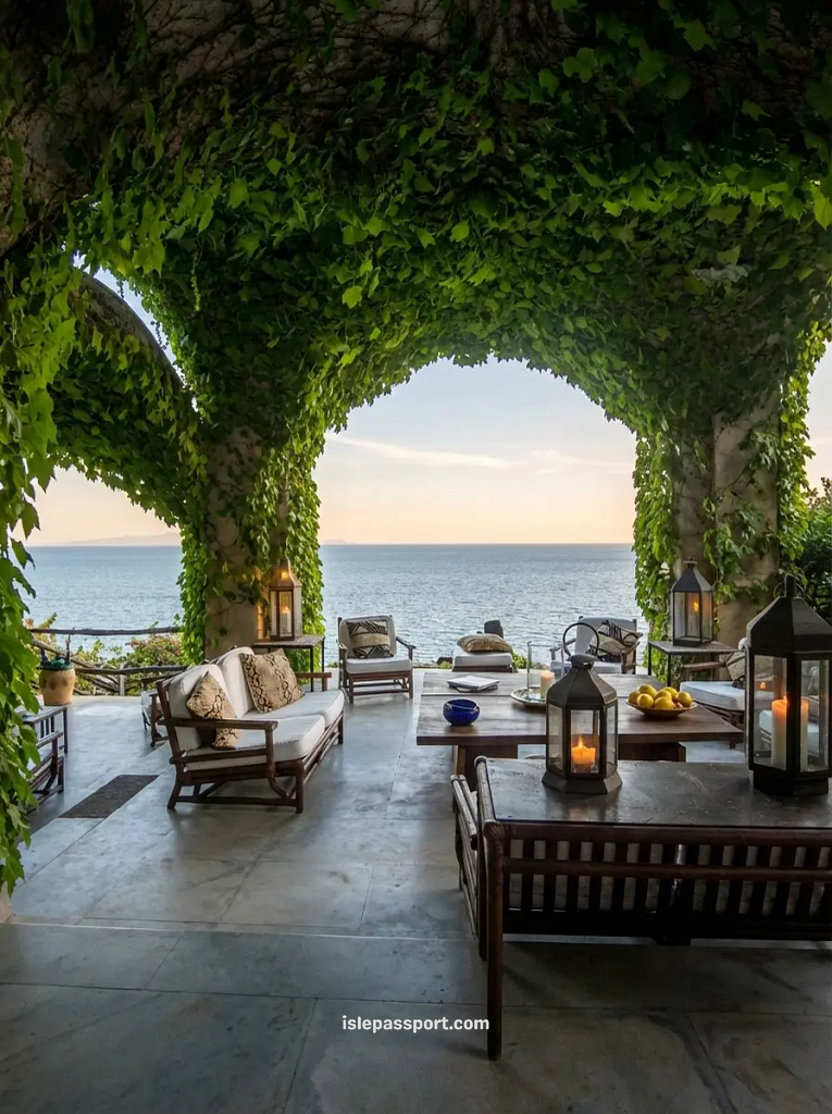 A private coastal villas in Italy with a direct view of a secluded beach and turquoise Mediterranean water.