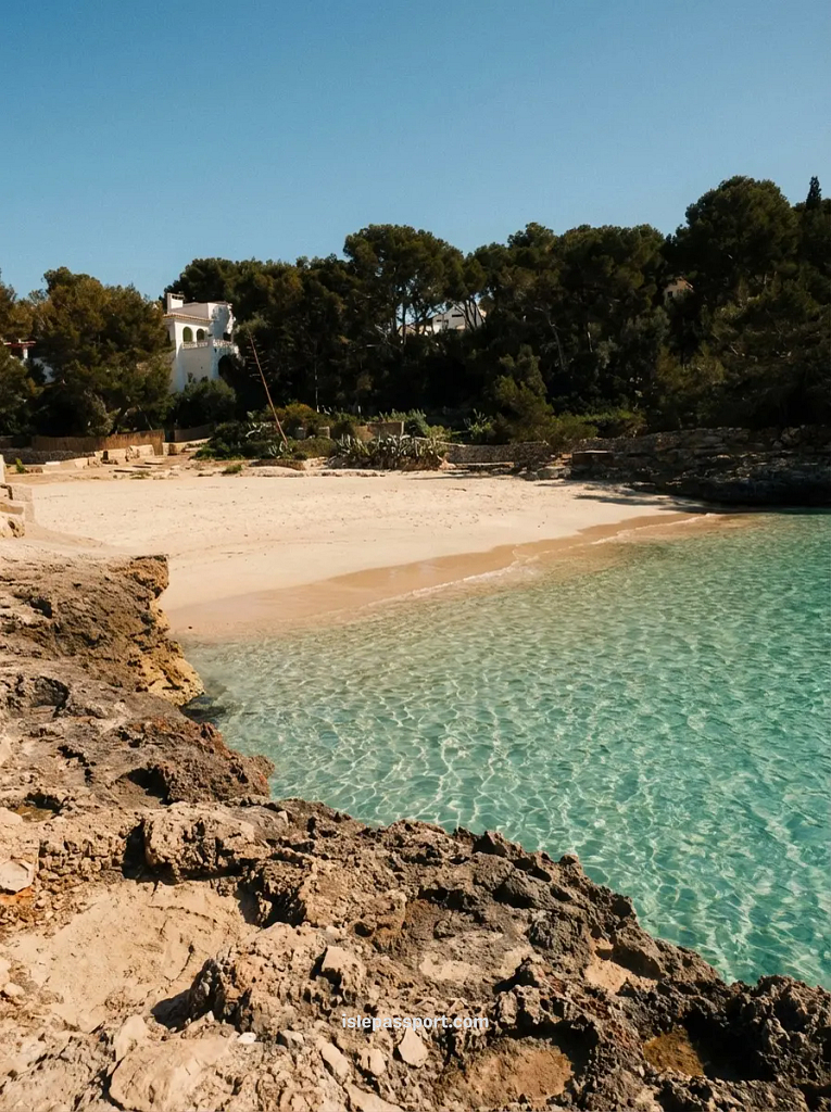 A quiet rocky inlet at Cala Brafi with clear turquoise water, a prime example of the secluded coves found in Mallorca hidden beaches.