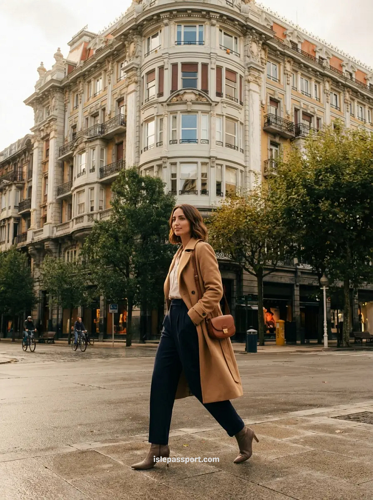 Walking through San Sebastian city centre with historic architecture and local streets in northern Spain