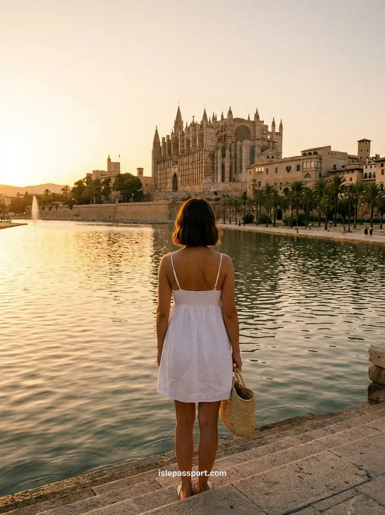 Palma Cathedral La Seu towering over the city streets during a 7 day Mallorca itinerary.