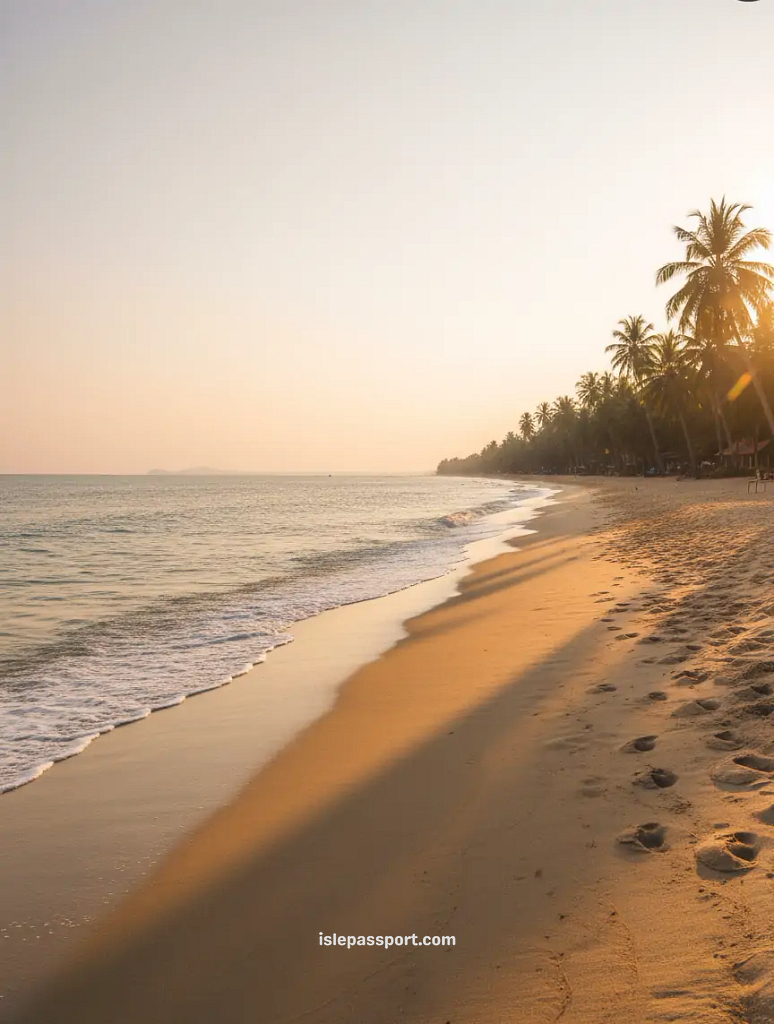 Quiet sandy beach in Koh Lanta showing relaxed Thailand island hopping destinations