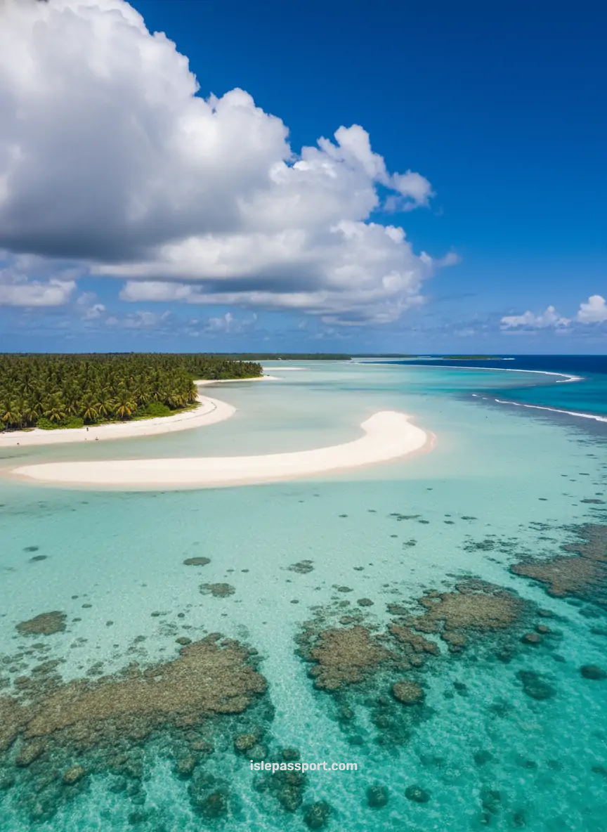 White sandbar on Aitutaki Lagoon perfect for romantic tropical getaways