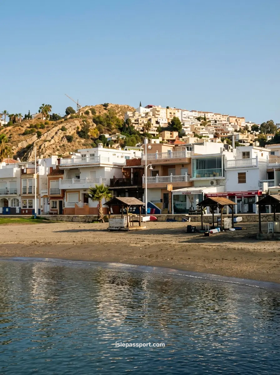 Pedregalejo beachfront homes along a relaxed stretch of Málaga’s coastline